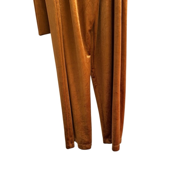 Lulus Regal Evening Copper Velvet Jumpsuit Small Party Cocktail Dressy - Picture 10 of 16
